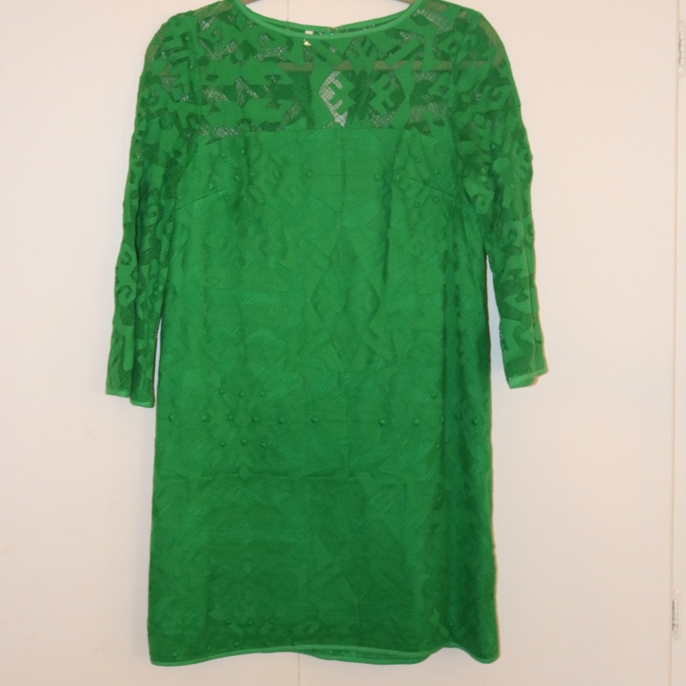 Emerald Green Pattern A-Line Dress